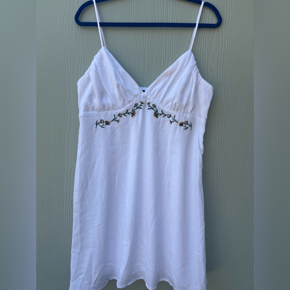 Wild Fable White Dress with Floral Details